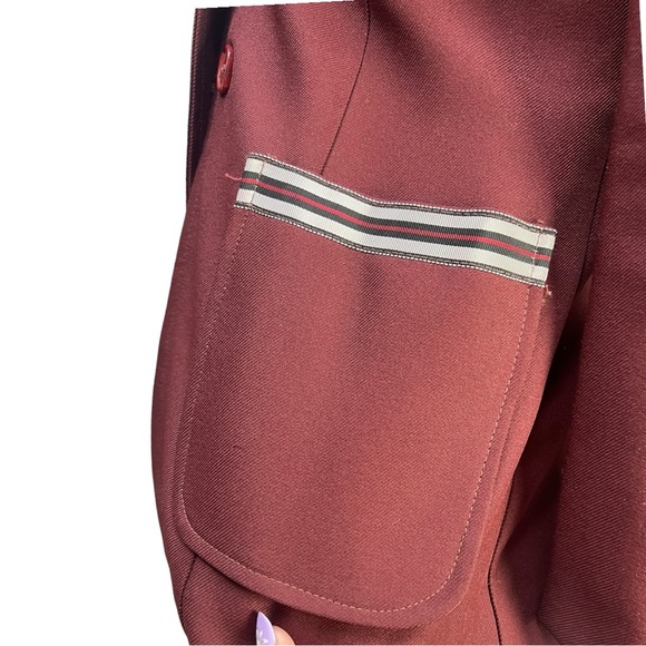 VTG 70's Burgundy Brown Watts Doin Blazer & matching Vest VTG Sz 7/8 - Picture 9 of 16